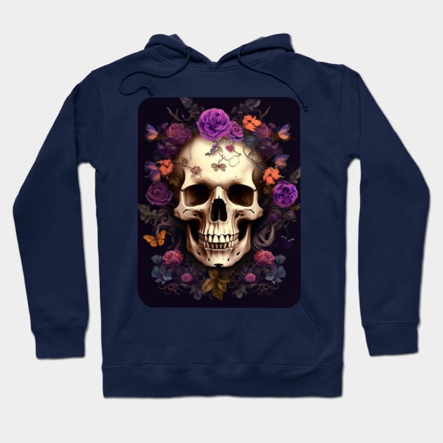 Skull with Flowers Hoodie by DesginsDone